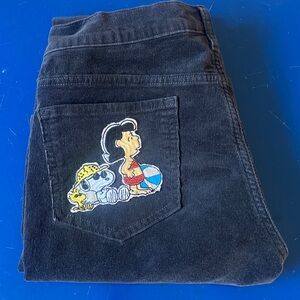 Old Navy Black Corduroy Pants featuring Lucy and snoopy